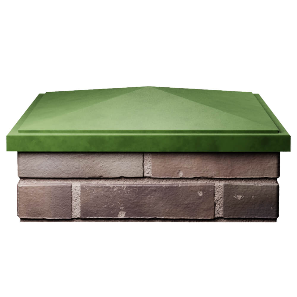 Колпак Zking БонаМоно Зеленый на столб 2х2 кирпича (515х515, 530х530мм) Шатура фото