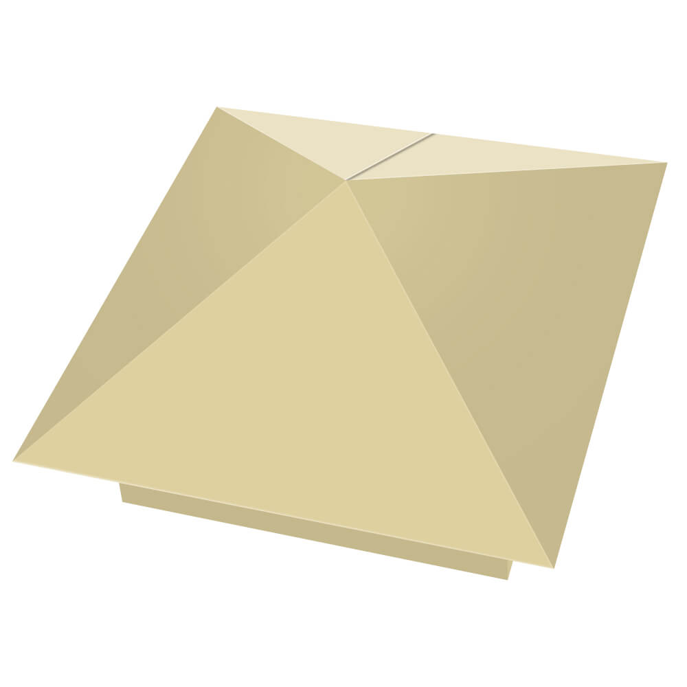 Колпак металлический 400х400мм RAL1014 Бежевый заборный Шатура фото