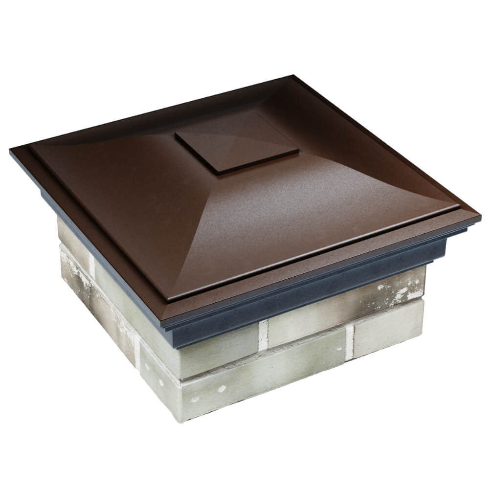 Колпак Zking Монблан Коричневый на столб 1.5х1.5 кирпича (385х385мм) в Шатуре фото