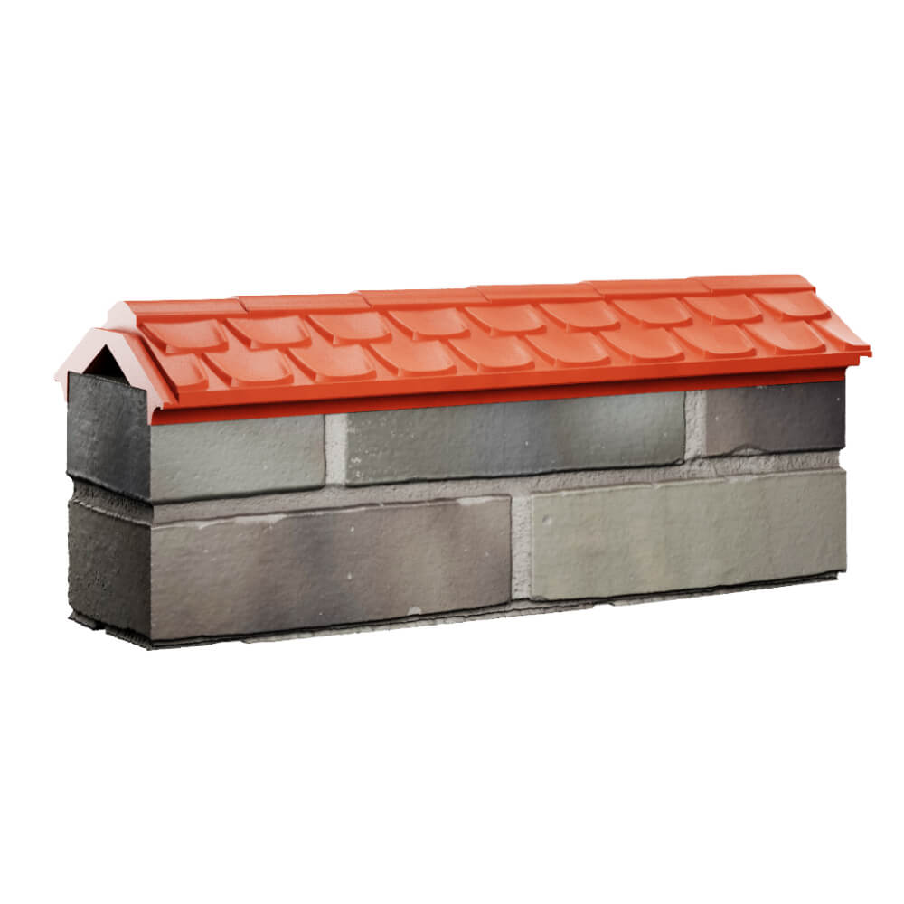Парапет Zking Эльбрус Красный с посадкой на 0.5 кирпича (130мм) Шатура фото