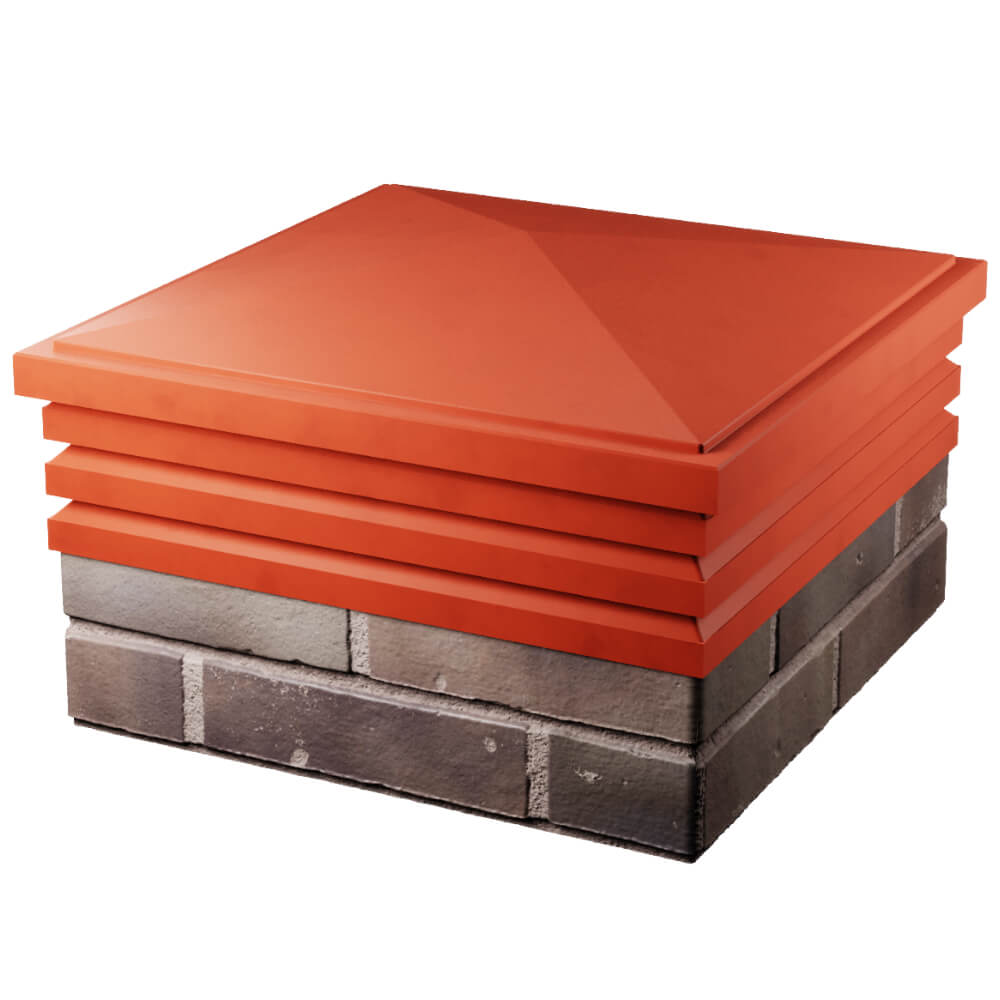 Колпак Zking Бона ХайТек Красный на столб 2х2 кирпича (513х513мм) в Шатуре фото