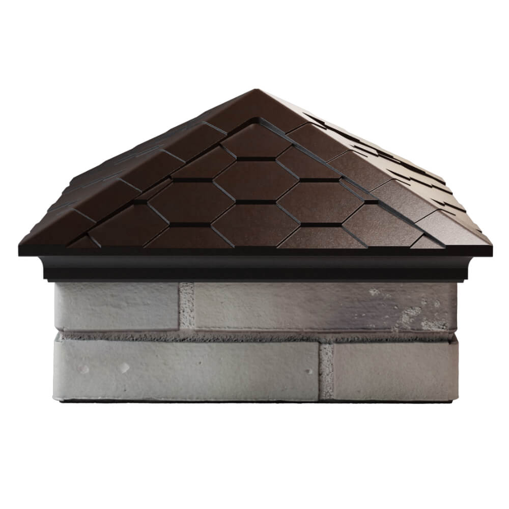 Колпак Zking Эверест Коричневый на столб 1.5х1.5 кирпича (390х390мм) Шатура фото