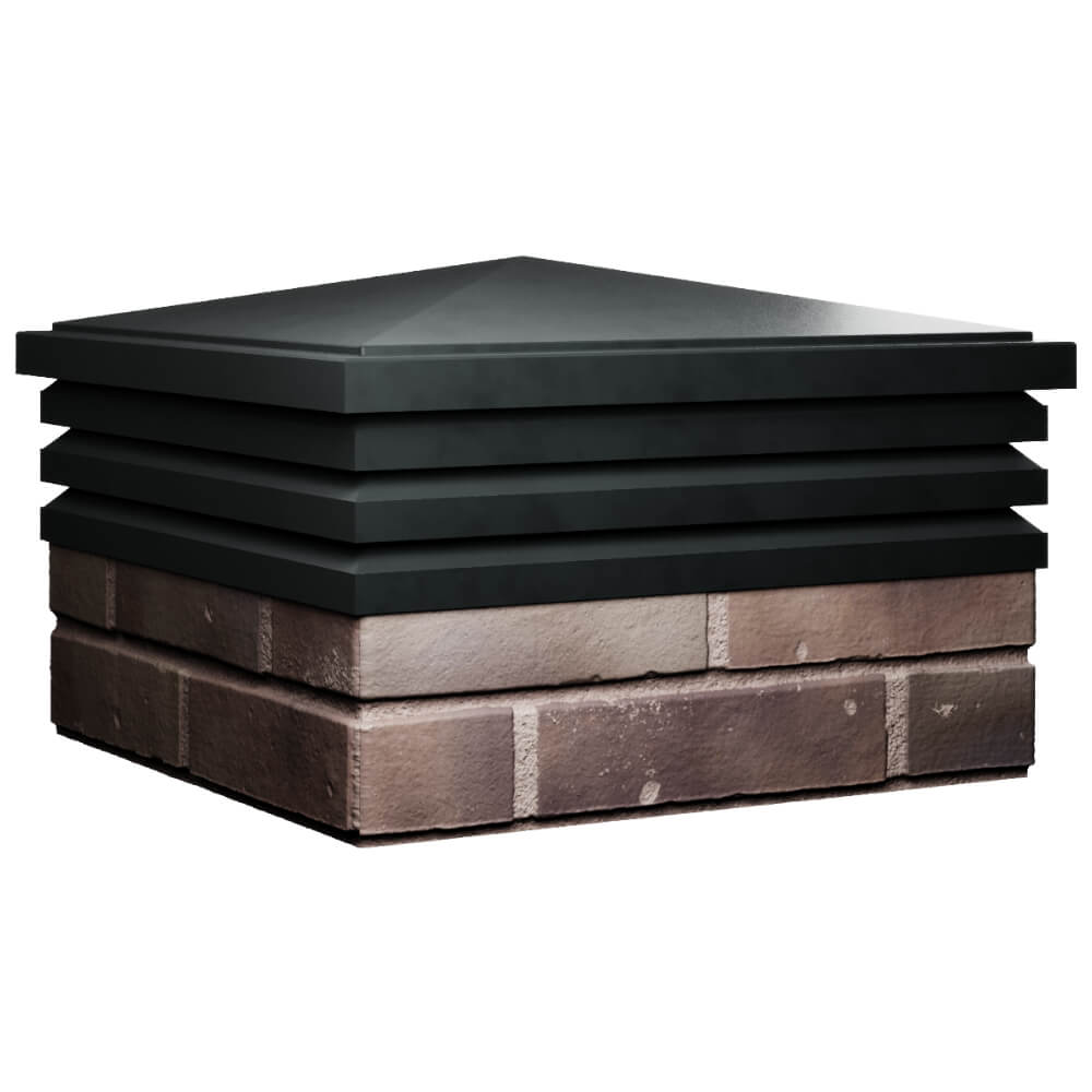 Колпак Zking Бона ХайТек Черный на столб 2х2 кирпича (513х513мм) в Шатуре фото