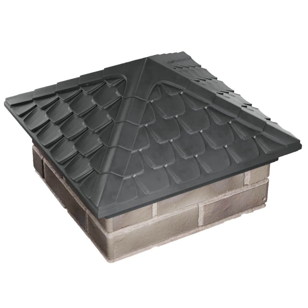 Колпак Zking Эльбрус Серый на столб 1.5х1.5 кирпича (385х385мм) в Шатуре фото