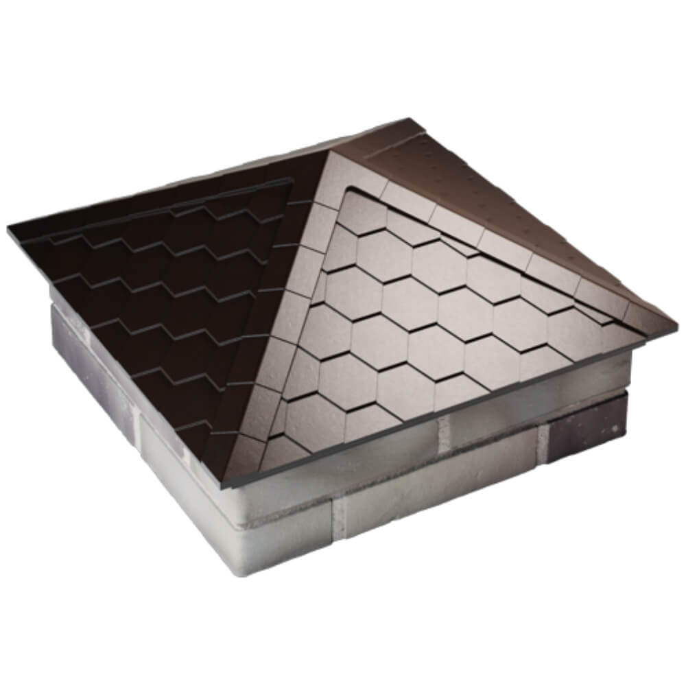 Колпак Zking Эверест Коричневый на столб 2х2 кирпича (535х535мм) Шатура фото