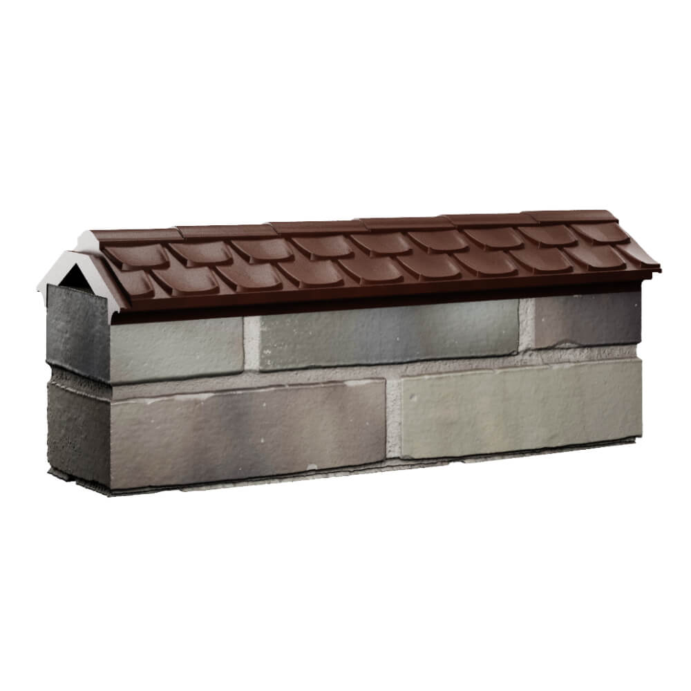 Парапет Zking Эльбрус Коричневый с посадкой на 0.5 кирпича (130мм) Шатура фото