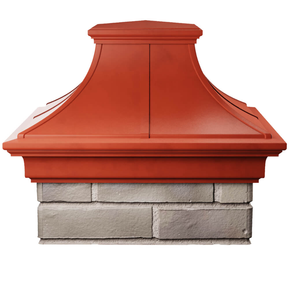 Колпак Zking Монблан Премиум Красный на столб 1.5х1.5 кирпича (385х385мм) Шатура фото