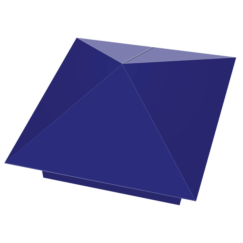 Колпак металлический 400х400мм RAL5002 Синий Ультрамарин заборный Шатура фото