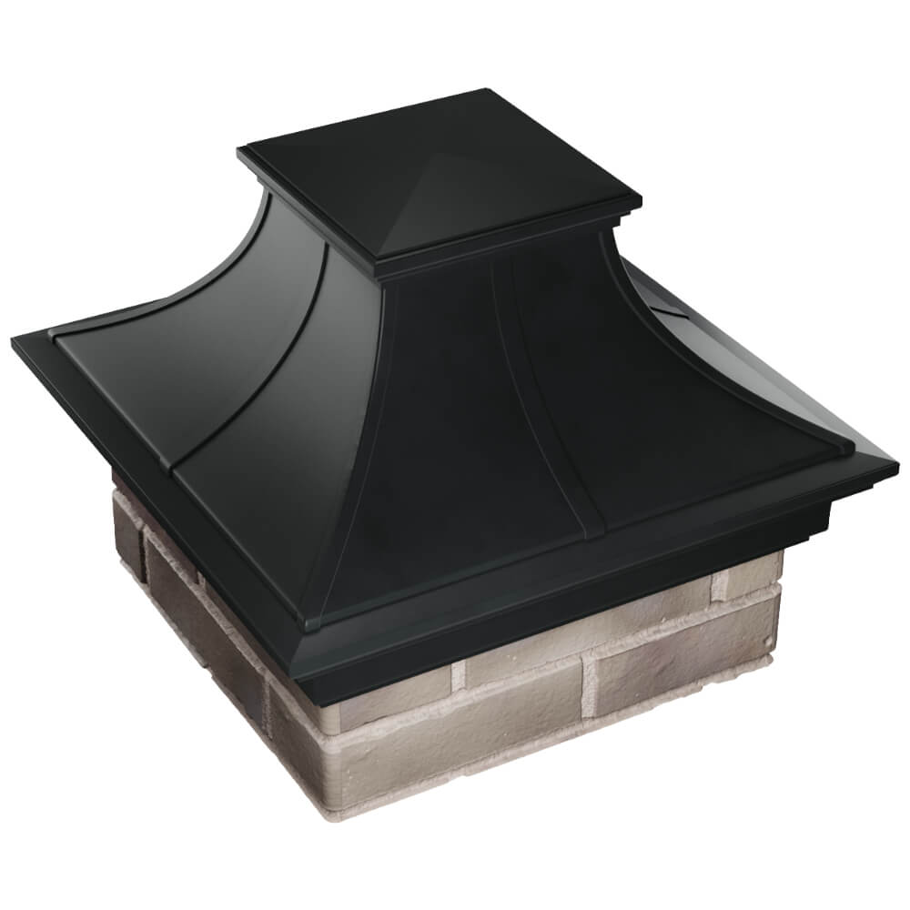 Колпак Zking Монблан Премиум Черный на столб 1.5х1.5 кирпича (385х385мм) в Шатуре фото