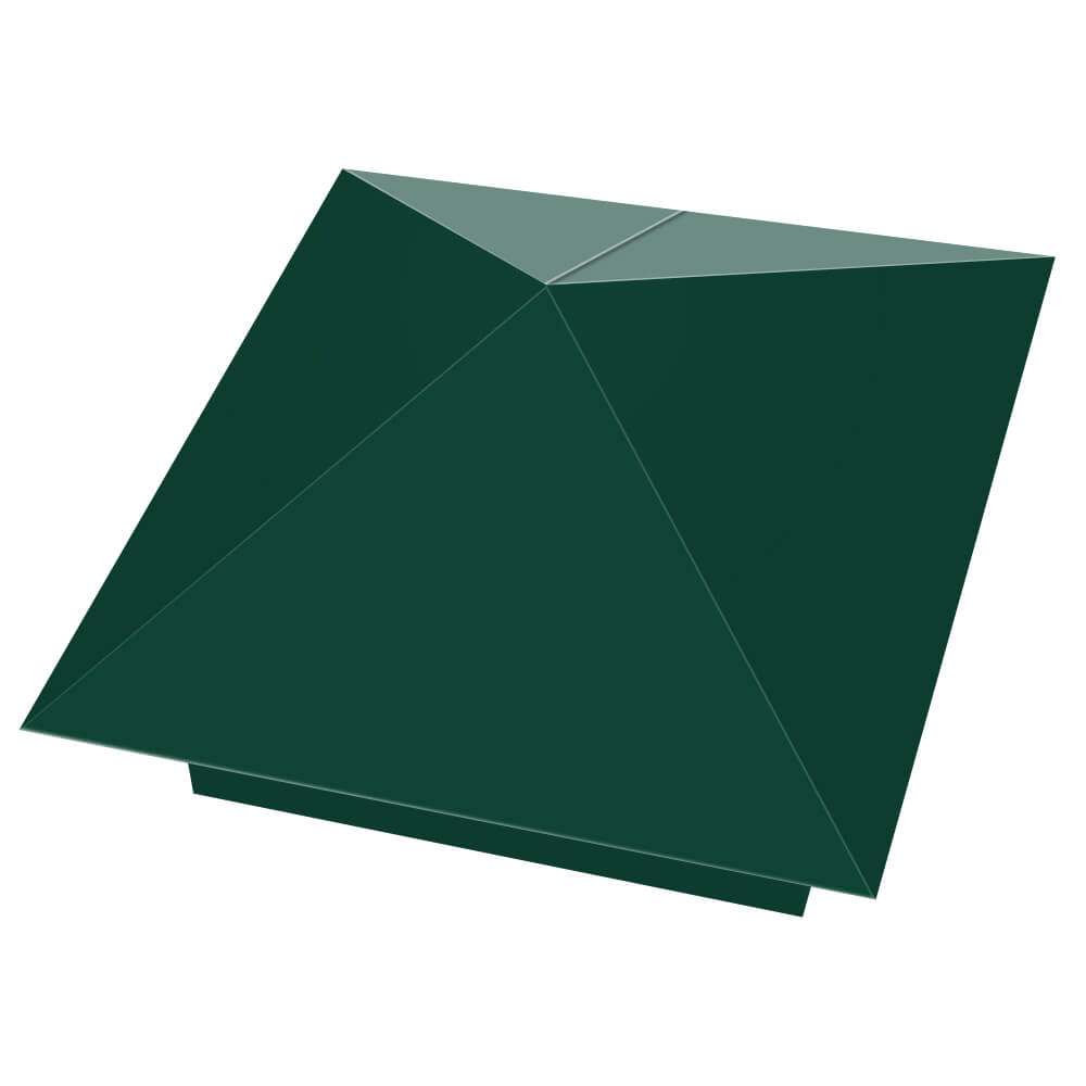 Колпак металлический 390х390мм RAL6005 Зеленый Мох заборный Шатура фото