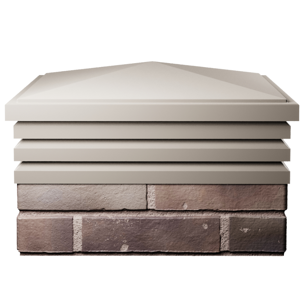 Колпак Zking Бона ХайТек Бежевый на столб 2х2 кирпича (513х513мм) Шатура фото