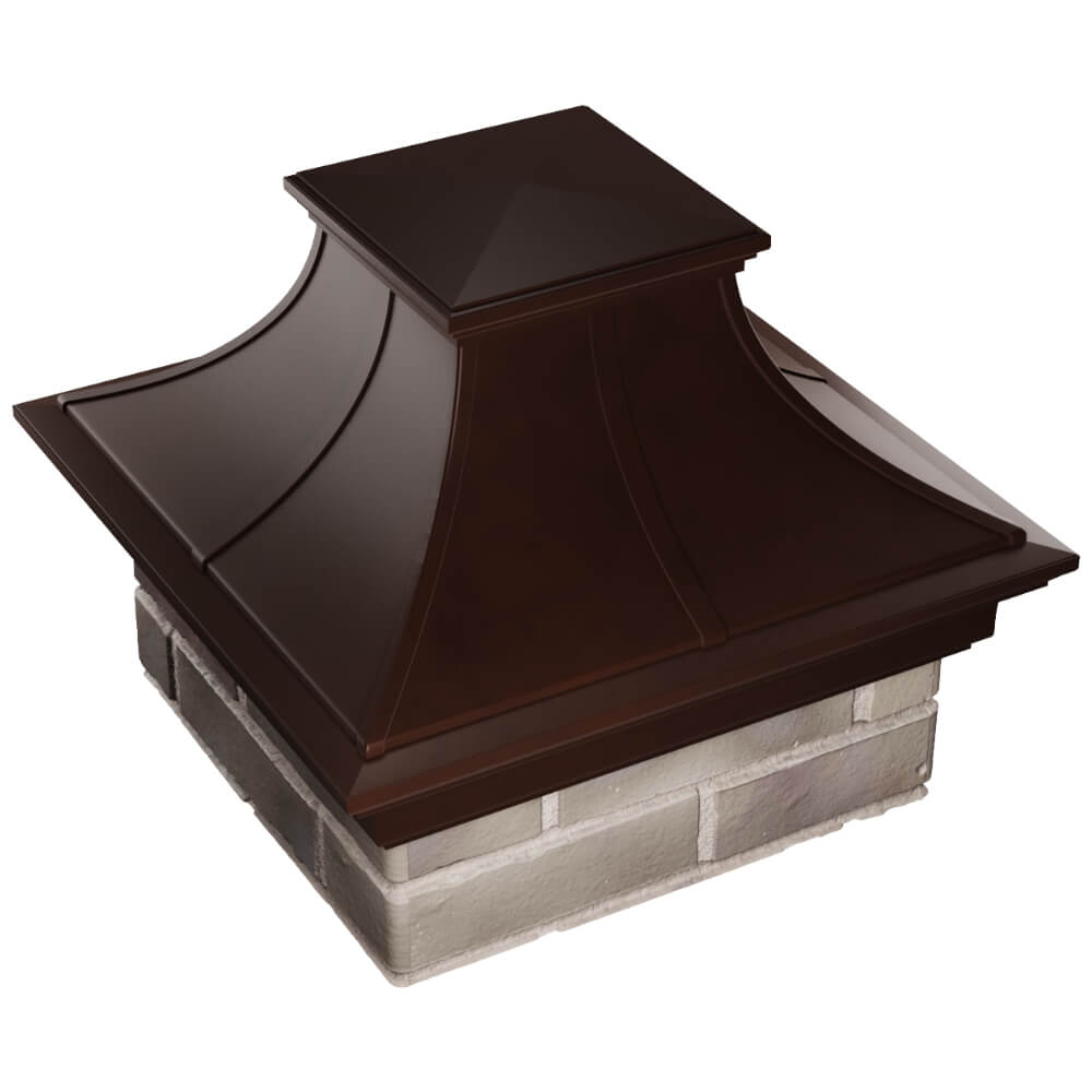 Колпак Zking Монблан Премиум Коричневый на столб 1.5х1.5 кирпича (385х385мм) в Шатуре фото