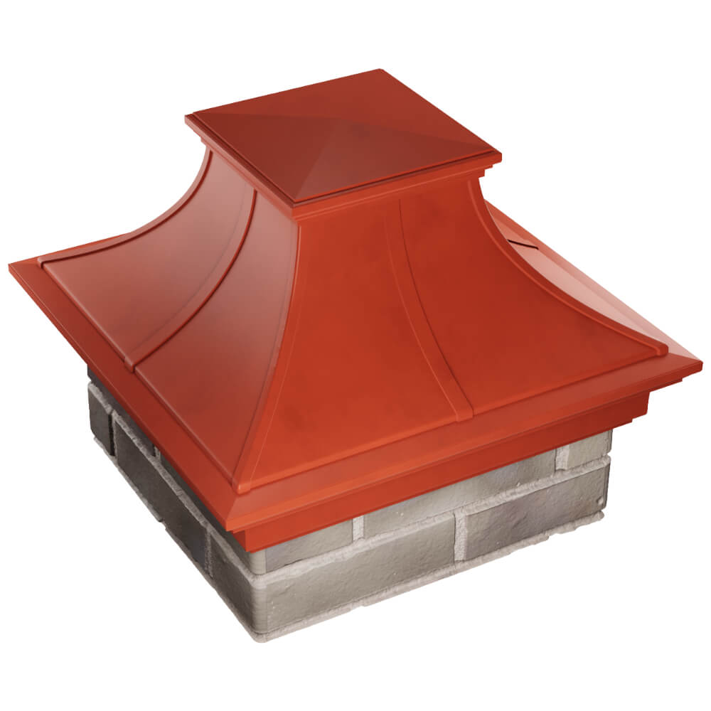 Колпак Zking Монблан Премиум Красный на столб 1.5х1.5 кирпича (385х385мм) в Шатуре фото