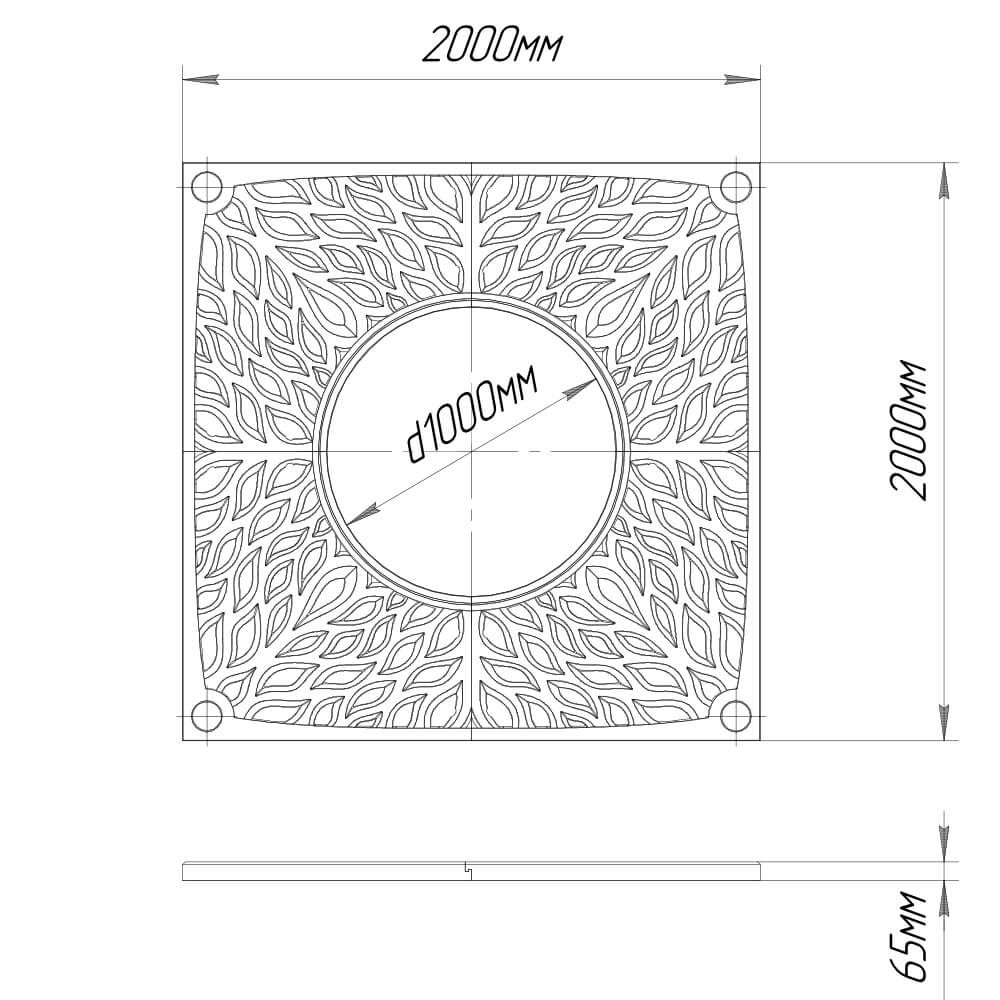 Приствольная решетка для дерева ZKING CRUST 2х2м Черная в Шатуре фото