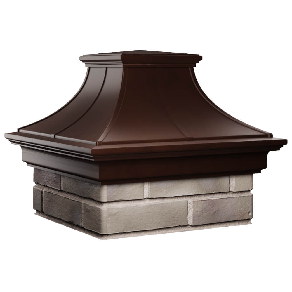 Колпак Zking Монблан Премиум Коричневый на столб 1.5х1.5 кирпича (385х385мм) в Шатуре фото