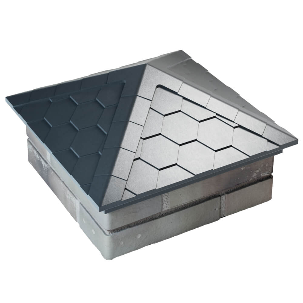 Колпак Zking Эверест Серый на столб 1.5х1.5 кирпича (390х390мм) в Шатуре фото