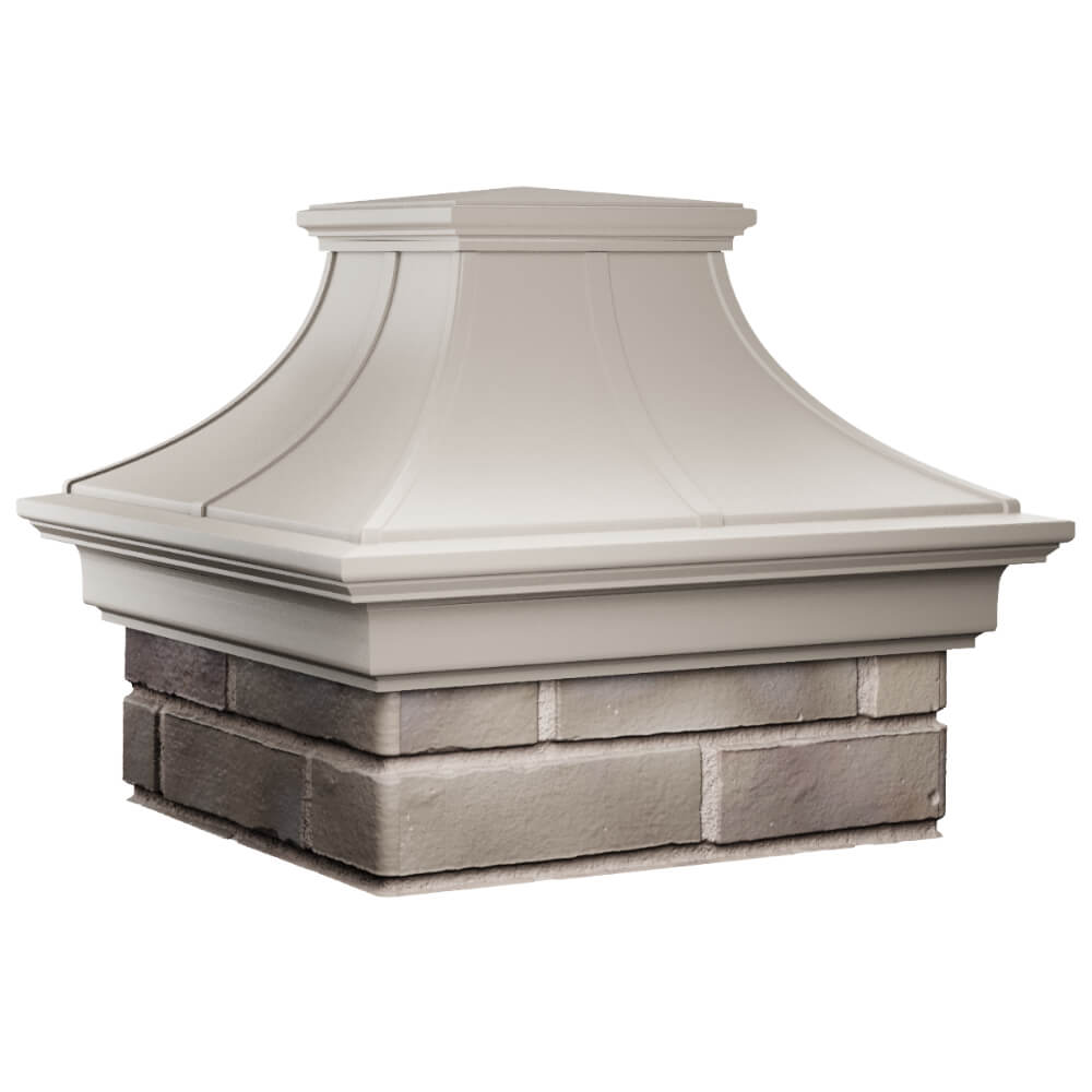 Колпак Zking Монблан Премиум Бежевый на столб 1.5х1.5 кирпича (385х385мм) в Шатуре фото