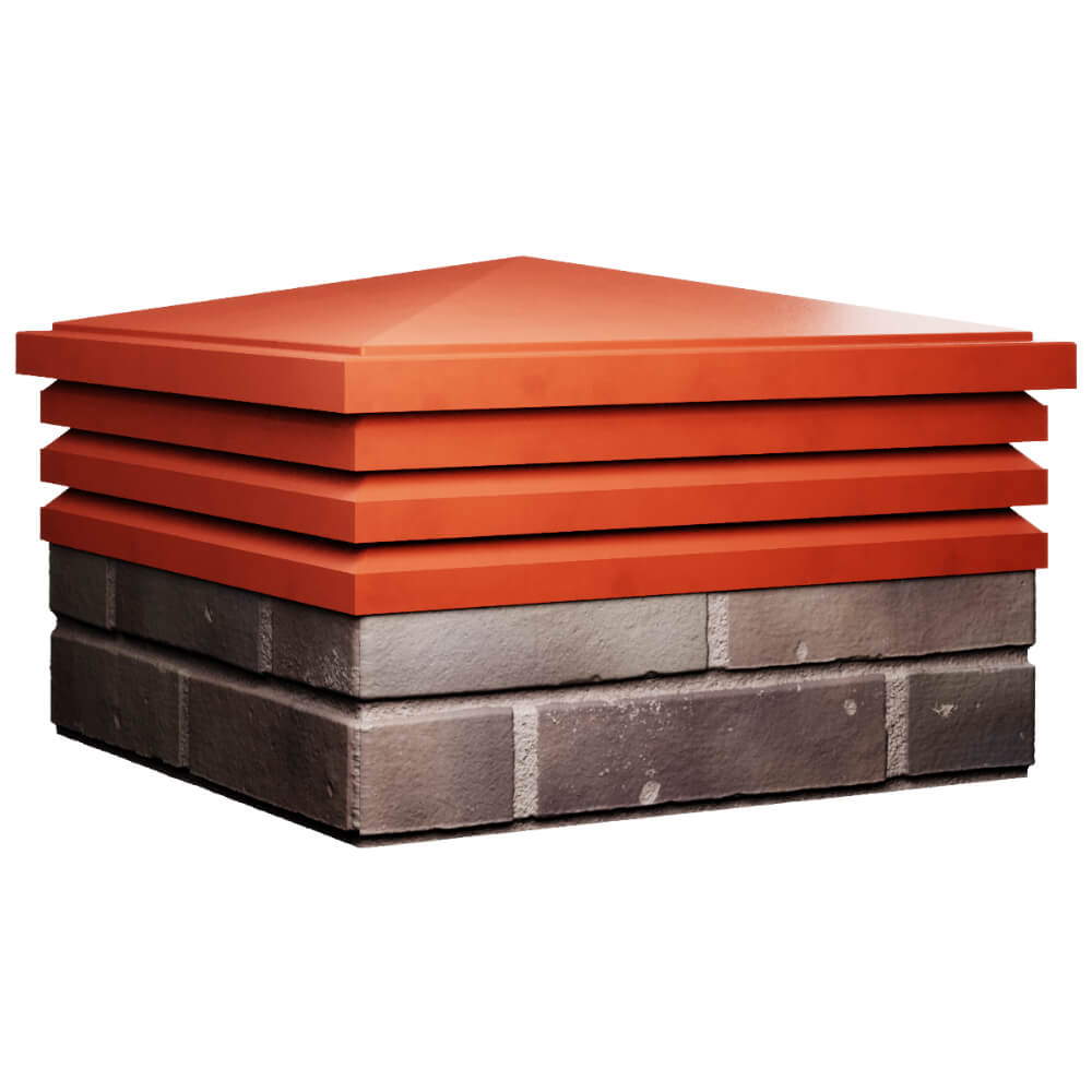 Колпак Zking Бона ХайТек Красный на столб 2х2 кирпича (513х513мм) в Шатуре фото