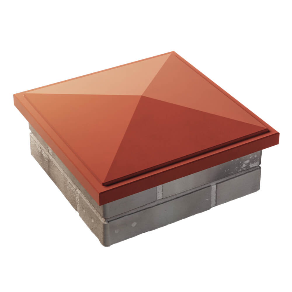 Колпак Zking БонаМоно Красный на столб 1.5х1.5 кирпича (385х385, 400х400мм) в Шатуре фото