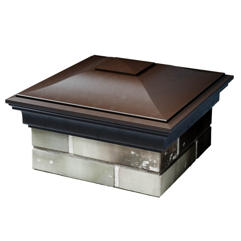 Колпак Zking Монблан Коричневый на столб 1.5х1.5 кирпича (385х385мм) в Шатуре фото