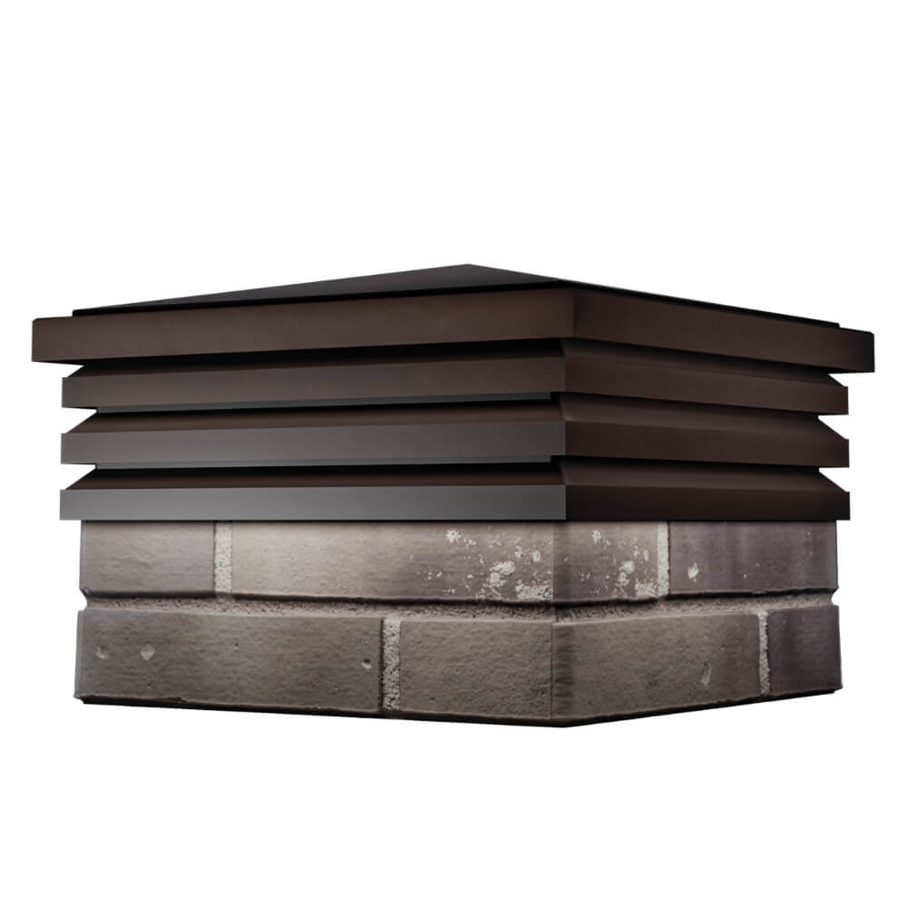 Колпак Zking Бона ХайТек Коричневый на столб 1.5х1.5 кирпича (385х385мм) в Шатуре фото