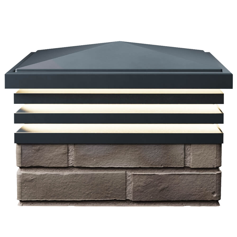 Колпак Zking Бона ХайТек Серый на столб 1.5х1.5 кирпича (385х385мм) с подсветкой в Шатуре фото