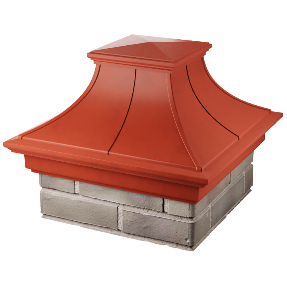 Колпак Zking Монблан Премиум Красный на столб 1.5х1.5 кирпича (385х385мм) в Шатуре фото