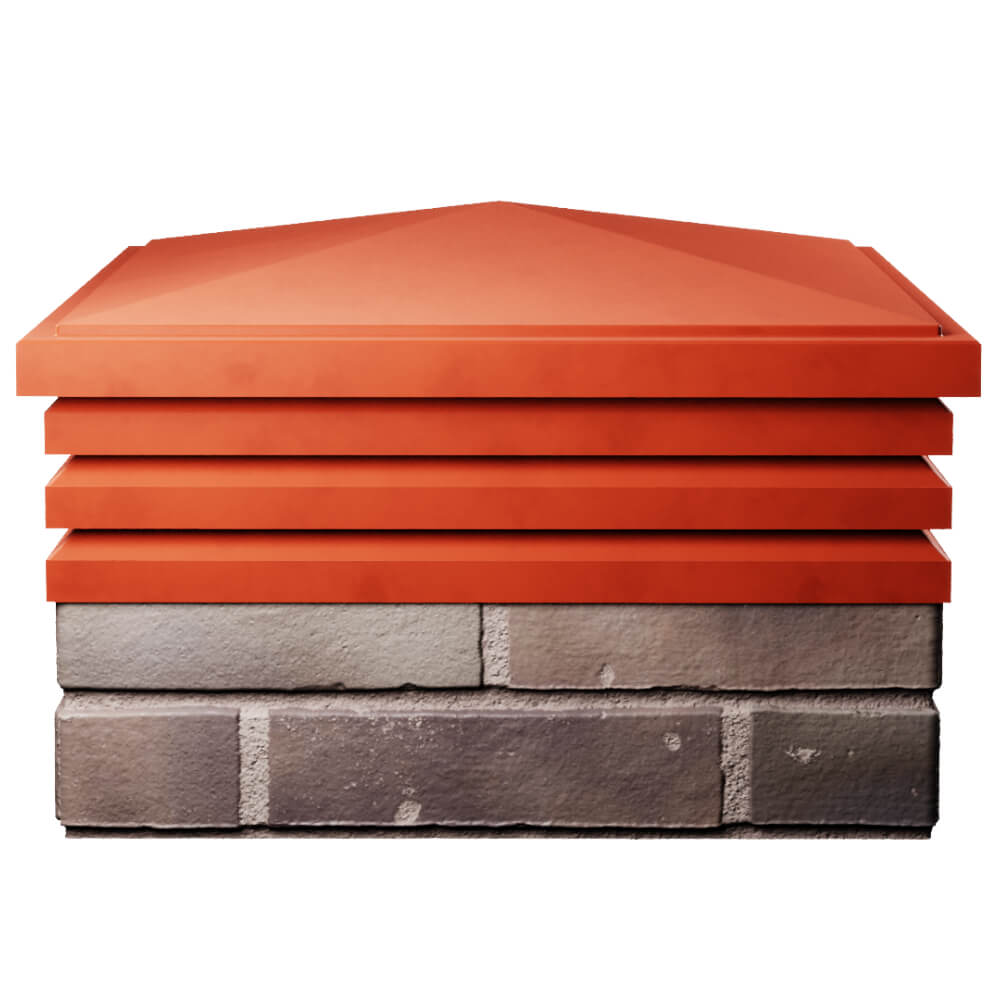 Колпак Zking Бона ХайТек Красный на столб 2х2 кирпича (513х513мм) Шатура фото