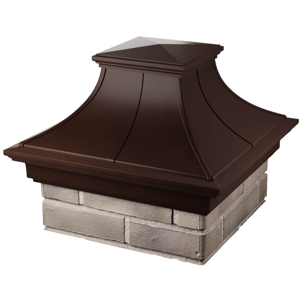 Колпак Zking Монблан Премиум Коричневый на столб 1.5х1.5 кирпича (385х385мм) в Шатуре фото