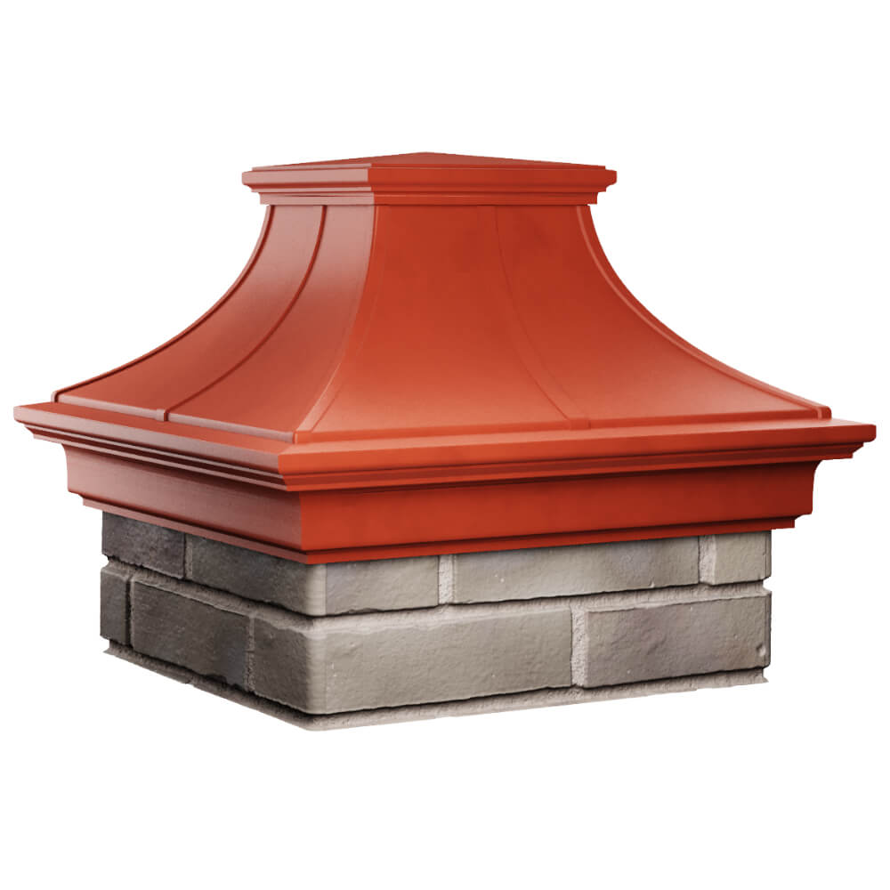 Колпак Zking Монблан Премиум Красный на столб 1.5х1.5 кирпича (385х385мм) в Шатуре фото