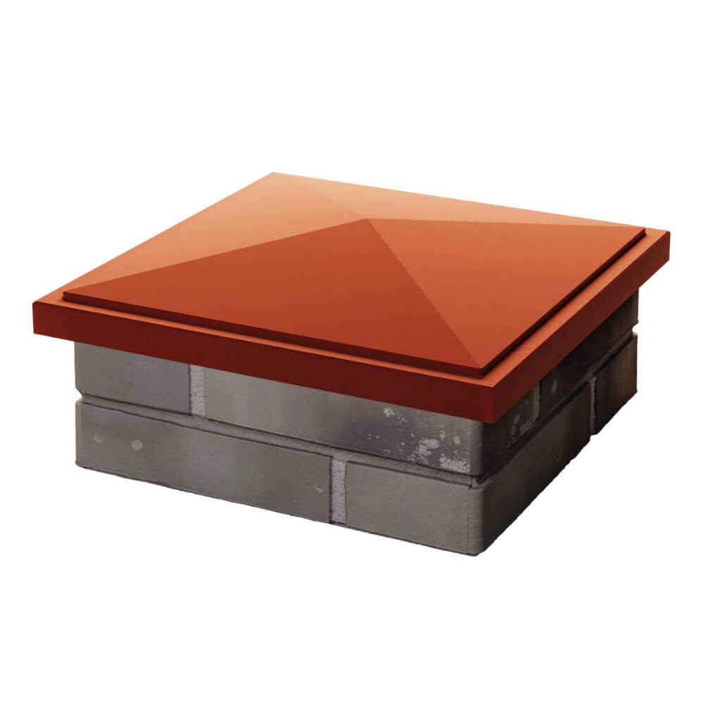 Колпак Zking БонаМоно Красный на столб 1.5х1.5 кирпича (385х385, 400х400мм) в Шатуре фото