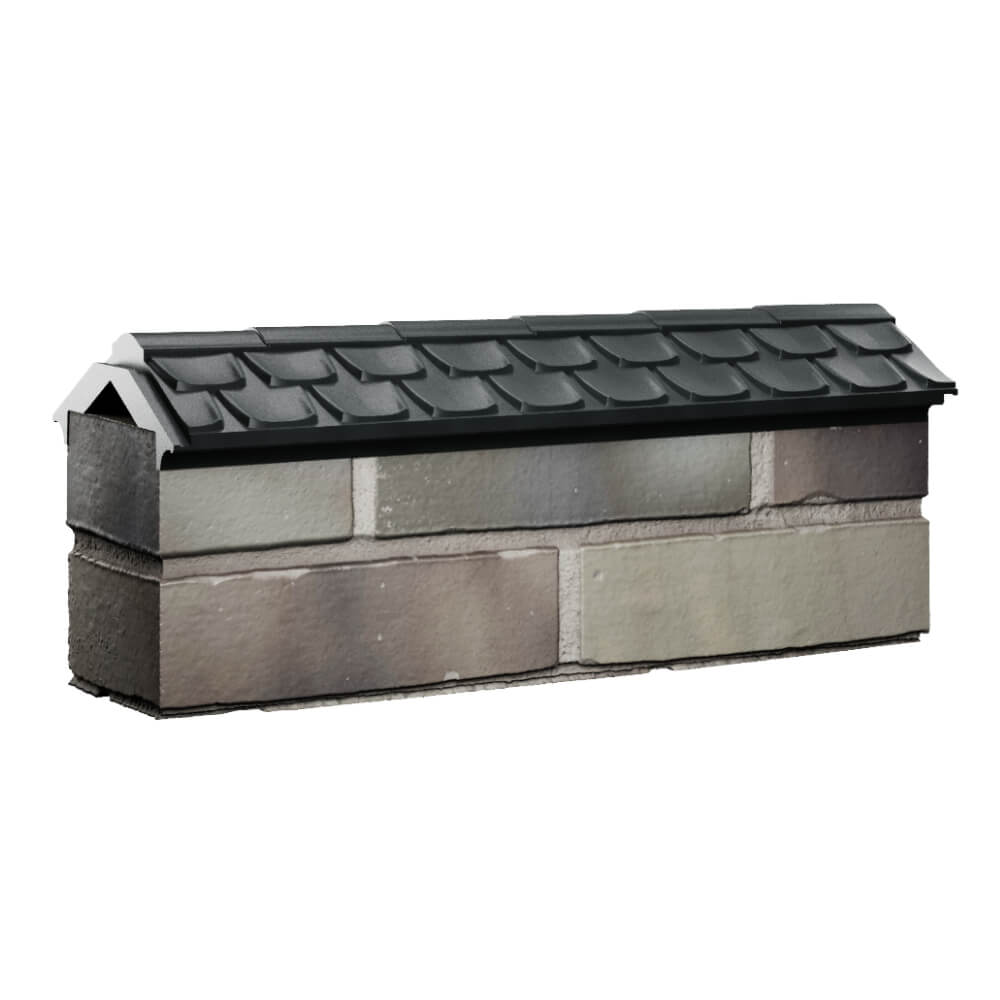 Парапет Zking Эльбрус Черный с посадкой на 0.5 кирпича (130мм) Шатура фото