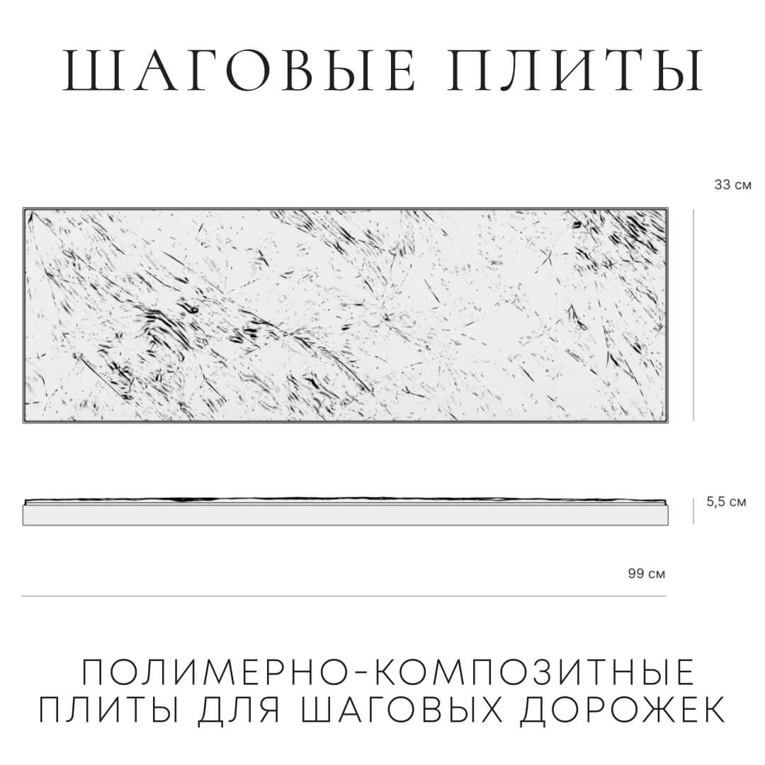 Шаговая плита STONE Графитовый Серый 990х330х55мм в Шатуре фото