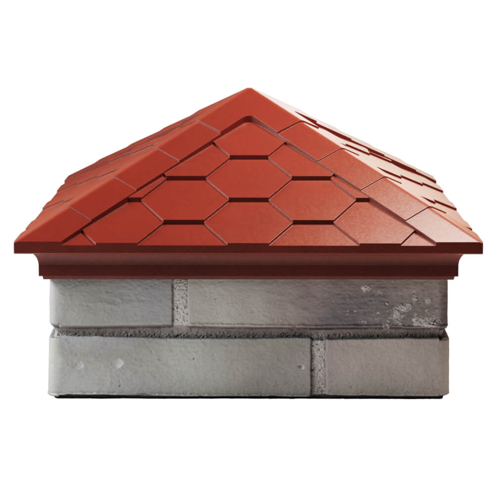 Колпак Zking Эверест Красный на столб 1.5х1.5 кирпича (390х390мм) Шатура фото