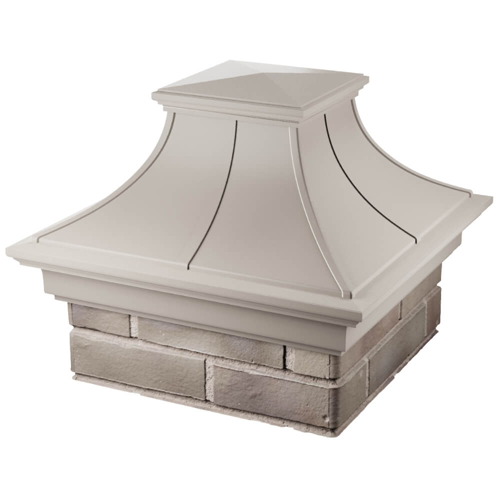 Колпак Zking Монблан Премиум Бежевый на столб 1.5х1.5 кирпича (385х385мм) в Шатуре фото