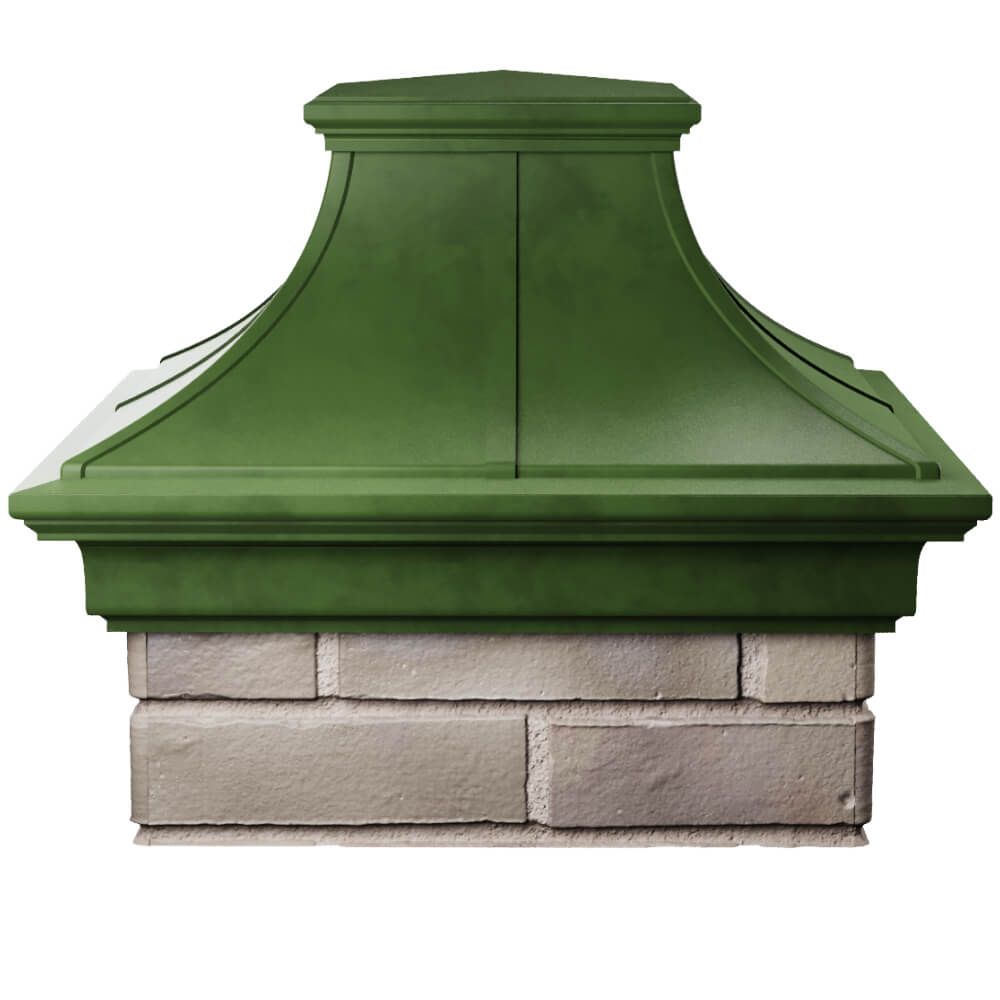 Колпак Zking Монблан Премиум Зеленый на столб 1.5х1.5 кирпича (385х385мм) Шатура фото