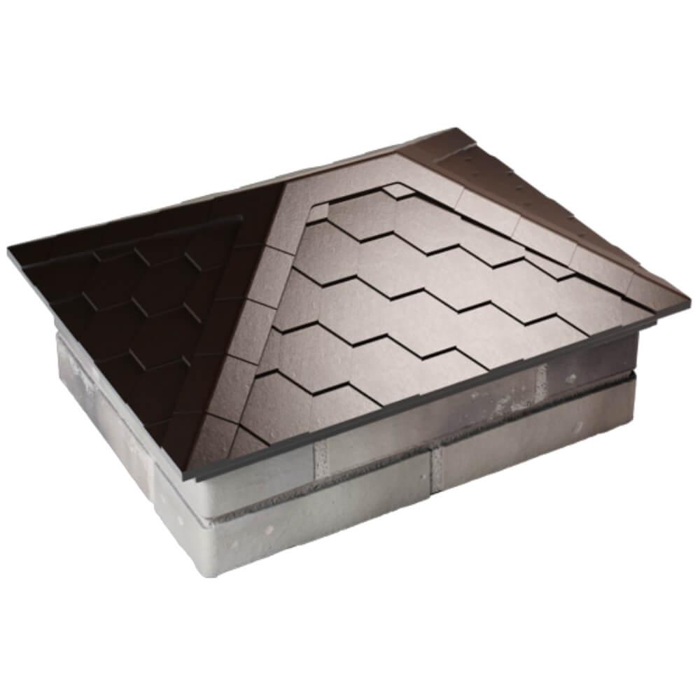 Колпак Zking Эверест Коричневый на столб 2х1.5 кирпича (520х390мм) Шатура фото