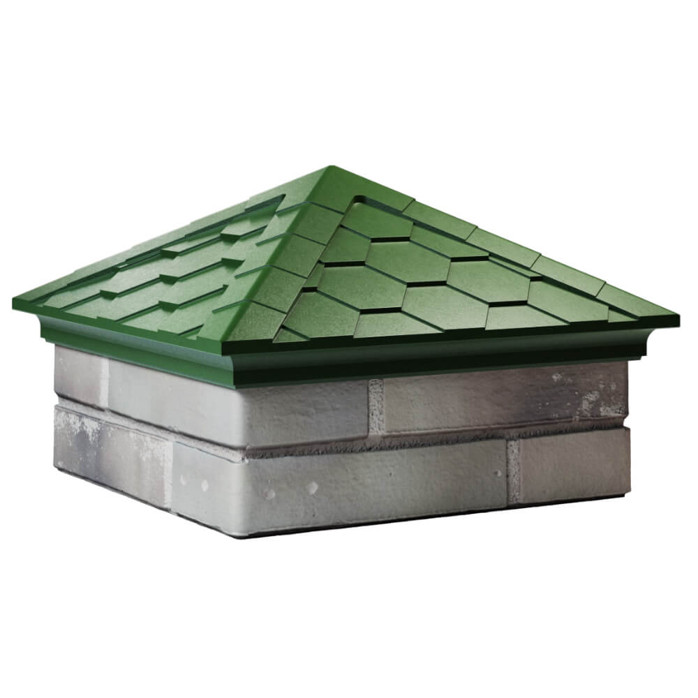 Колпак Zking Эверест Зеленый на столб 1.5х1.5 кирпича (390х390мм) в Шатуре фото