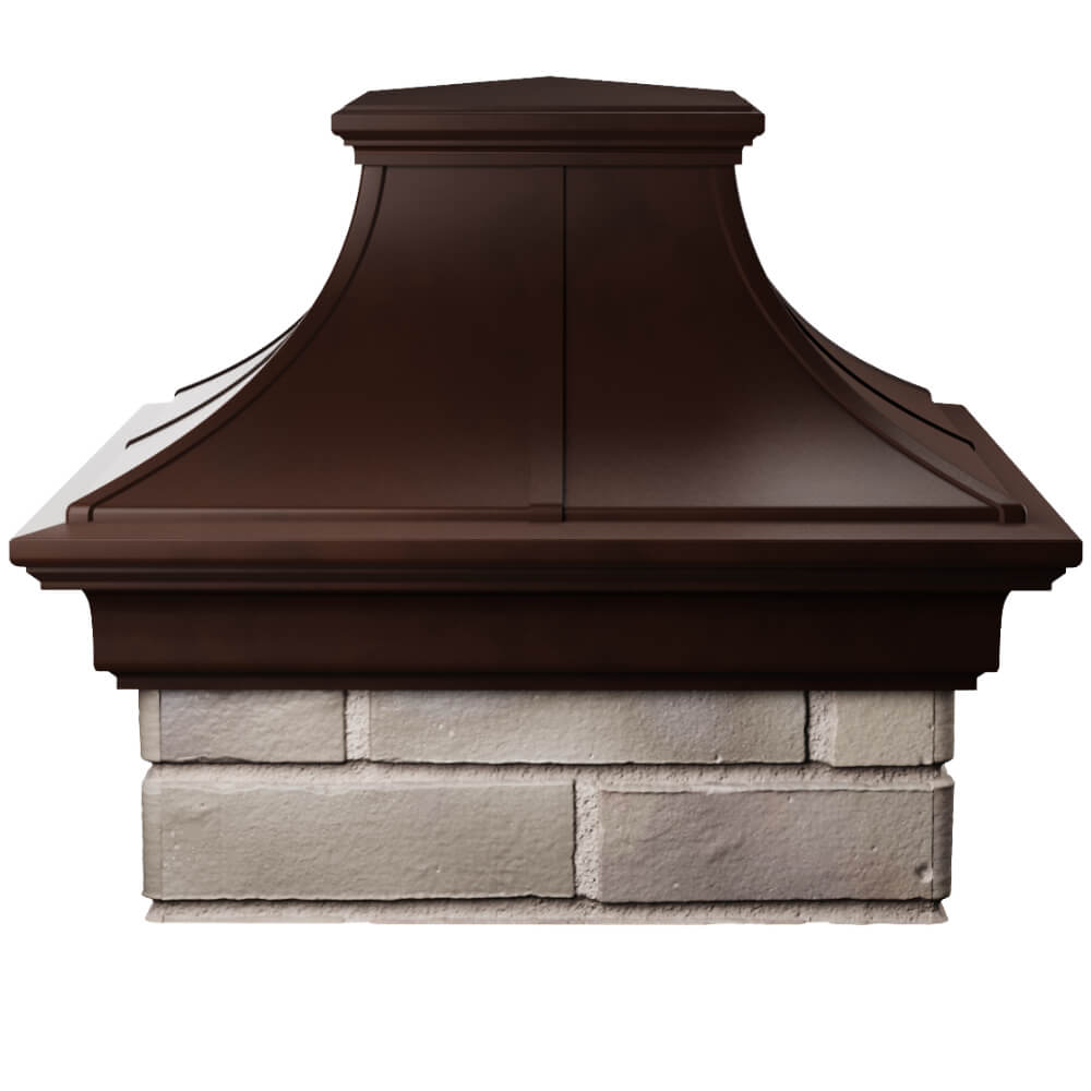 Колпак Zking Монблан Премиум Коричневый на столб 1.5х1.5 кирпича (385х385мм) Шатура фото