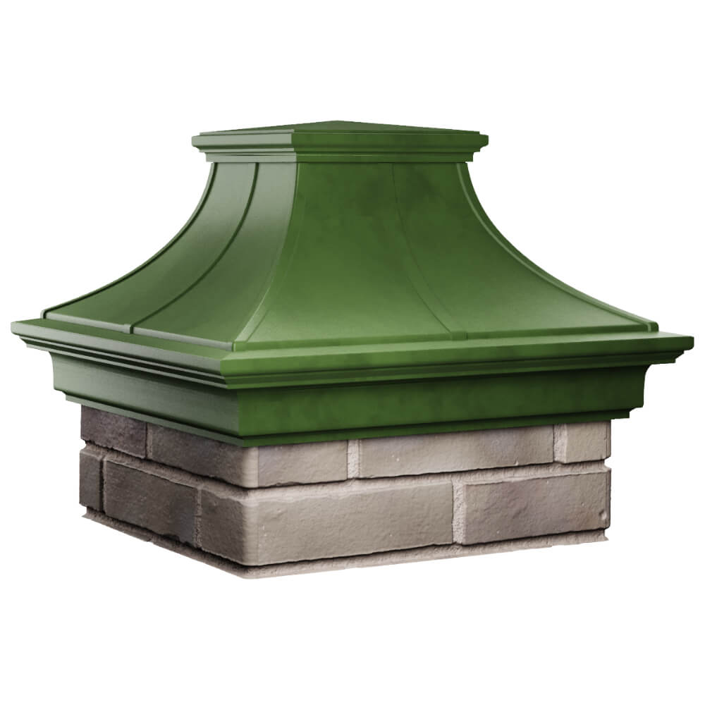 Колпак Zking Монблан Премиум Зеленый на столб 1.5х1.5 кирпича (385х385мм) в Шатуре фото