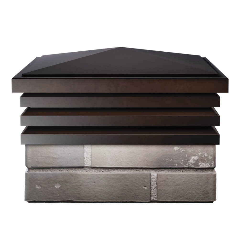 Колпак Zking Бона ХайТек Коричневый на столб 1.5х1.5 кирпича (385х385мм) Шатура фото