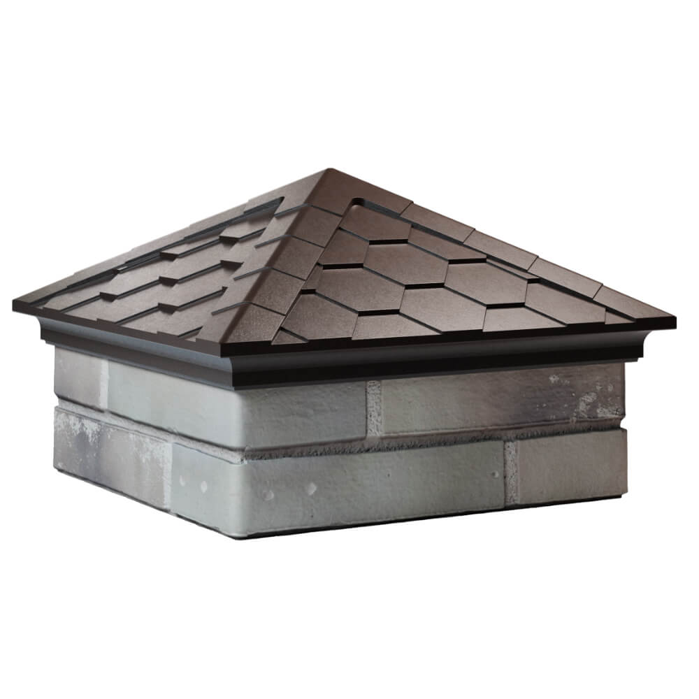 Колпак Zking Эверест Коричневый на столб 1.5х1.5 кирпича (390х390мм) в Шатуре фото