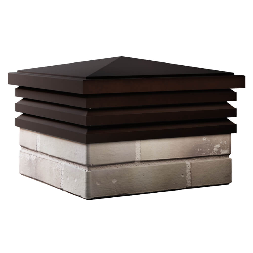 Колпак Zking Бона ХайТек Коричневый на столб 1.5х1.5 кирпича (385х385мм) в Шатуре фото