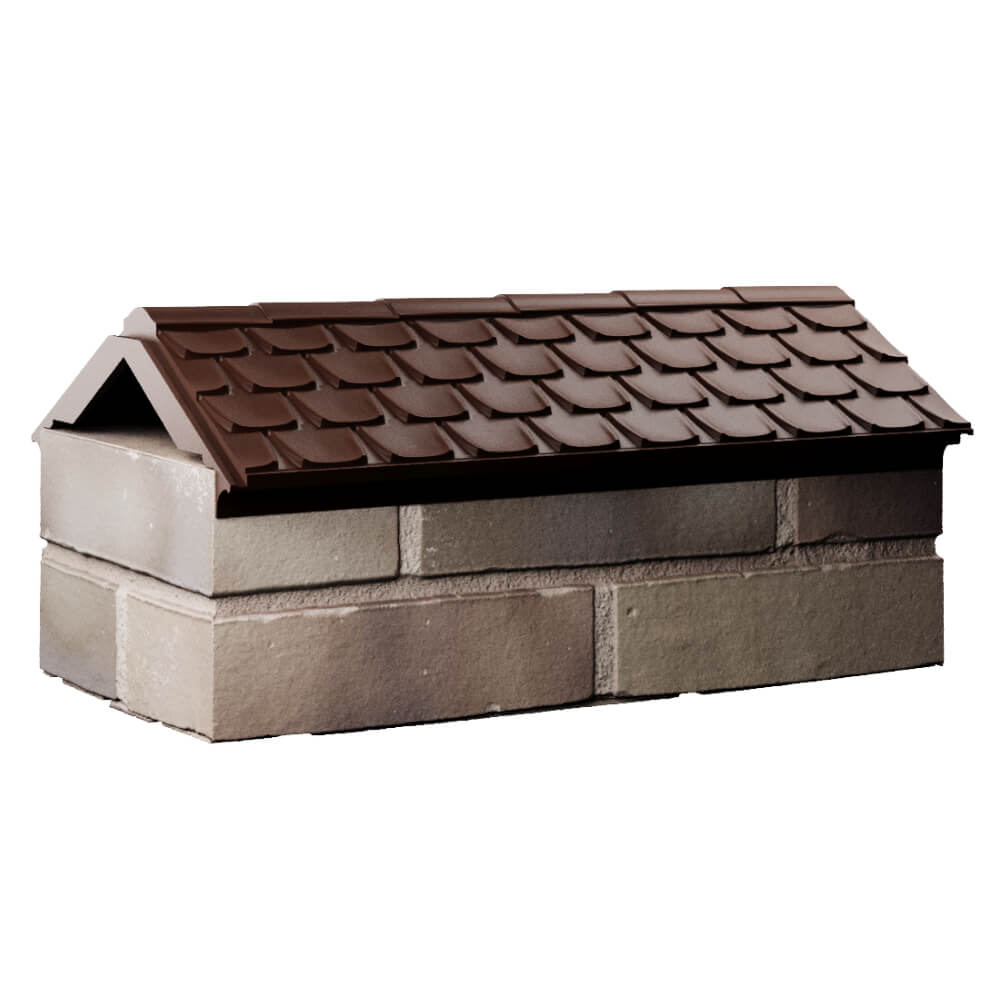 Парапет Zking Эльбрус Коричневый с посадкой на 1 кирпич (255мм) Шатура фото