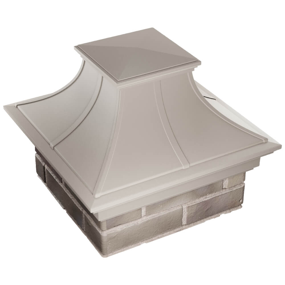 Колпак Zking Монблан Премиум Бежевый на столб 1.5х1.5 кирпича (385х385мм) в Шатуре фото