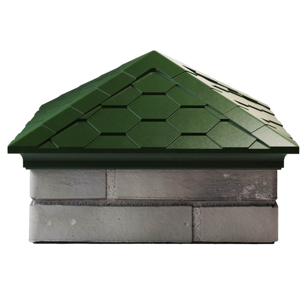 Колпак Zking Эверест Зеленый на столб 1.5х1.5 кирпича (390х390мм) Шатура фото